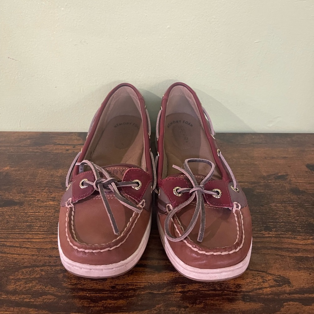 Brown and Burgundy Boat Shoes
